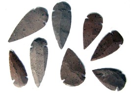 12 pieces HICKORYITE STONE LARGE 2 TO 3 INCH ARROWHEADS wholesale bulk l... - $9.45