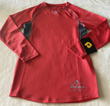 NEW DeMarini Boys Red Gray Long Sleeve Baseball Shirt 8-10 - $17.15