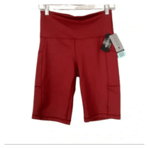 allbrand365 designer Womens High-Rise Pocket Bike Shorts,Fruity Red,X-Small - £21.30 GBP
