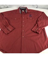 Wrangler National Patriot Pearl Snap Button Shirt Men&#39;s Red White Large - $447.07 MXN