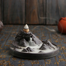 Backflow Burner Incense Cones Holder Waterfall Effect Flower Dragon On Mountain - £4.49 GBP+