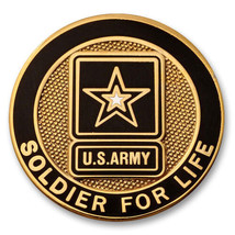 ARMY SOLDIER FOR LIFE STAR LOGO LAPEL PIN - £14.93 GBP