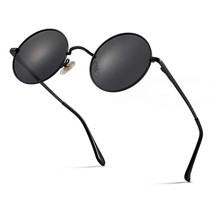 Retro Small Round Polarized Sunglasses For Men Women Circle Hippie Style Sun Gla - £20.60 GBP
