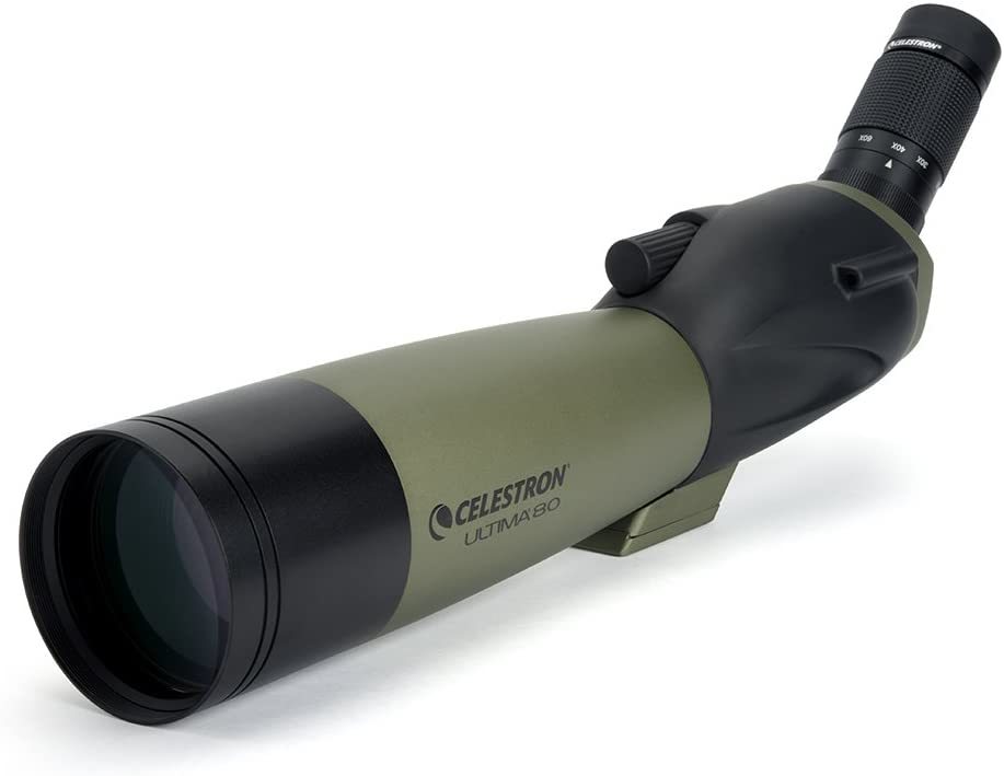 Celestron Ultima 80 Angled Spotting Scope With Soft Carrying Case, 20-60X Zoom - $257.94