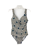 Shore Shapes Swimsuit Womens 12 Used Black Cream Used One Piece - £12.45 GBP