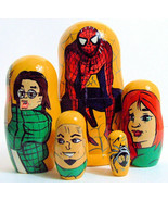 5pcs Handpainted Russian Nesting Doll of SPIDERMAN LARGE - £27.12 GBP