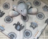 Blankets and &amp; Beyond Elephant Owl Blue Gray Baby Blanket Security Lovey - £18.49 GBP