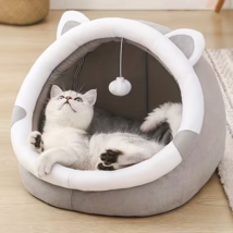 Memory Foam Cat Cave Bed with Cozy Entrance Tunnel &amp; Den - $19.79