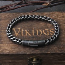 Vintage Chain Link Bracelet Handmade Punk Rock Stainless Steel Mens Jewelry Gift - £13.35 GBP