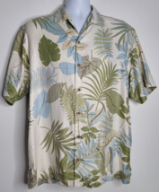 Tommy Bahama Shirt Mens Large Tropical Beach Button Up Silk Blend Short ... - £22.79 GBP