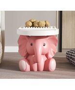 interoknack Cute Elephant Floor Stool and Tray Table, Entryway Decorativ... - $179.00