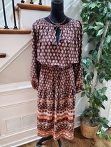 Old Navy Women&#39;s Brown Cotton Round Neck Long Sleeve Knee Length Dress Size 4X - £29.85 GBP
