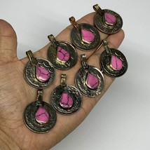 85g, 8pcs, Turkmen Coins Jeweled Synthetic Pink Tribal @Afghanistan, B14522 - £6.29 GBP