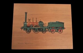 Vtg Print Locomotive Bayard 1839 Train on Wood Museum Science Technology... - $49.99