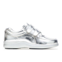 Hush Puppies Womens Power Walker II Shoes Size 5.5 Color Silver Metallic Leather - £91.82 GBP