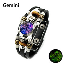 Luminous 12 Zodiac Signs Constellation Charm Bracelet for Women Vintage Handmade - £8.03 GBP