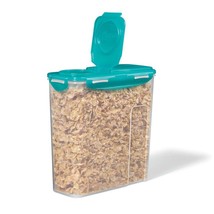 Locknlock plastic container for cereal pasta or rice hinged lid 3 9l capacity teal thumb200