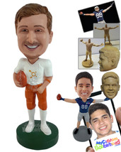 Personalized Bobblehead Professional Football Player Holding A Football - Sports - £72.72 GBP