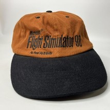 Vtg Microsoft Flight Simulator 98 Dad Ball Hat Cap Brown Snapback - $58.75