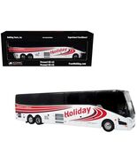 Prevost H3-45 Coach Bus "Holiday Tours" White with Red Graphics - €75,10 EUR
