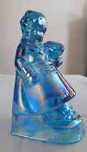 Vintage Wheaton Glass Blue Carnival Iridescent Victorian Dutch Boy Paperweight - £15.02 GBP