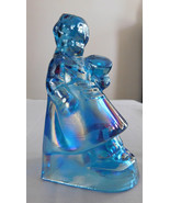 Vintage Wheaton Glass Blue Carnival Iridescent Victorian Dutch Boy Paper... - £15.63 GBP