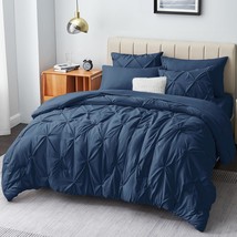 Twin/Twin Xl Comforter Set - 5 Pieces Comforters Twin Size Navy Blue, Pintuck Be - £70.33 GBP