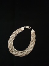 Beautiful antique silver braided bracelet (925) - $59.40