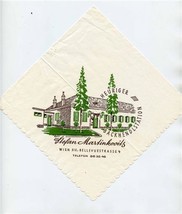 Stefan Martinkovits Restaurant Napkin Bellevuestrasse Vienna Austria - £14.24 GBP