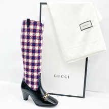 Gucci Zumi Check Tweed Knee Boot Sz 37 New In Box - £759.22 GBP