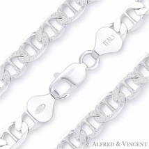 9mm Marina Mariner Pave Link Italian Chain Bracelet in 925 Italy Sterling Silver - £50.20 GBP+