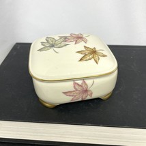 ROSENTHAL Porcelain Footed Box Japanese MAPLE LEAF Pattern Gold Tredwitz... - $16.83