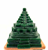 Natural green jade gemstone meru sri yantra big size for positive energy at home - £275.68 GBP