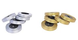PG COUTURE 200 MTS Tissue Satan Ribbon Golden &amp; Silver 12 mm (1/2 inch) ... - $19.79
