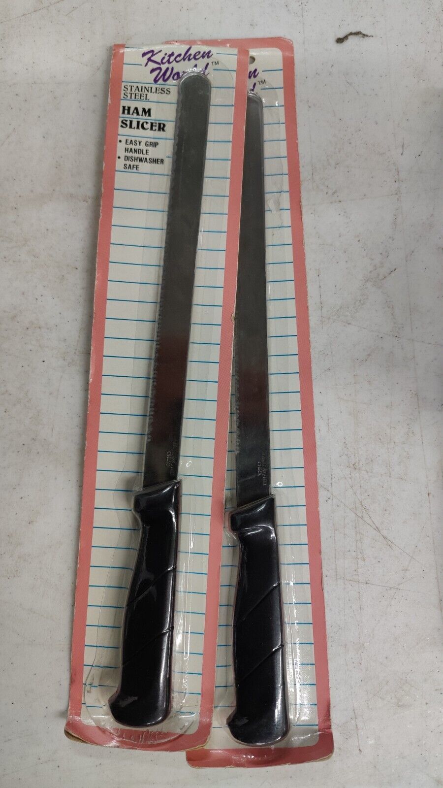 Vintage Kitchen World StainlessSteel Ham Slicer Easy Grip (Lot of 2) - $7.69