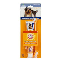 Complete Care Dog Dental Kit Arm &amp; Hammer for Adult Dogs Chicken Flavor Travel - $15.86