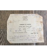 Rare Palestine Document Summons to Parties 1940 - $19.12 CAD