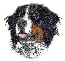 Amazing [Bernese Mountain Dog Face] Embroidery Iron On/Sew Patch [4&quot; x 4&quot;][Made  - £10.44 GBP