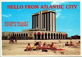 Hello From Atlantic City Golden Nugget Hotel &amp; Casino NJ Postcard PC73 - £3.98 GBP