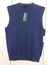 Van Heusen Men&#39;s Blue Heather Knit V-NECK VEST-S-NWT-THIN-NICE - £13.20 GBP