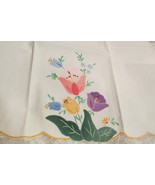 embroidered cotton dinner napkin or guest towel 15 x 21&quot; 100% cotton (se... - £7.78 GBP