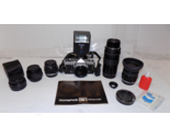 Vintage Olympus OM-1 MD 35mm Film Camera Bundle with Base 4 Lens Manual ... - $391.98