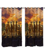 Animals Art Sunset Meerkats Suricate Curtain - $78.00 CAD+