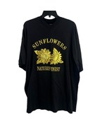 Vintage Ladies Sunflower Black with Gold Tee XXL - $24.09