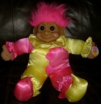 Huge Jumbo Russ Berrie Co Troll Kidz Doll 2400 Clown Stuffed Animal Plush Tag - £43.97 GBP
