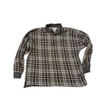 Men&#39;s Long sleeve Izod Plaid Golf Shirt Large - £15.25 GBP