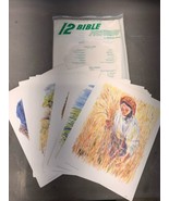 12 Vintage Francis Hook Bible Pictures Sunday School Teaching Nursery Je... - €99,02 EUR