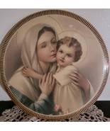 Vintage ~ Madonna &amp; Child ~ Coated ~ Wall Hanging Plaque ~ 9&quot; Diameter - $59.84