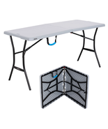 5 Foot Rectangle Fold-In-Half Table, Indoor/Outdoor Essential, Gray, 60.... - $1,336.57 MXN