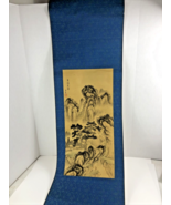 Vintage Japanese Hanging Scroll Asian Culture Art on canvas long hanging - £60.29 GBP